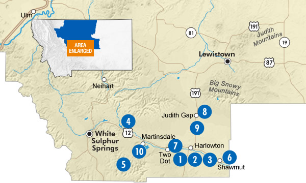 Prairies to Foothills Day Trip Map