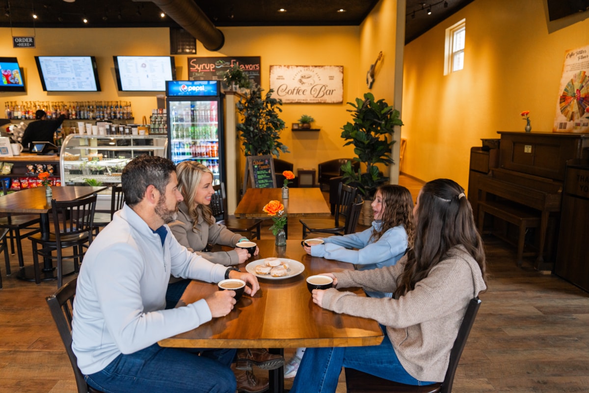 Family Enjoying Coffee