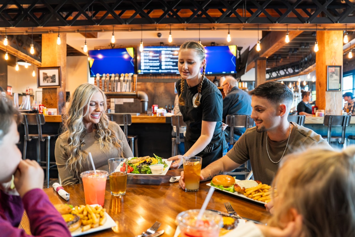 Family Eating at Central Feed Grilling Co